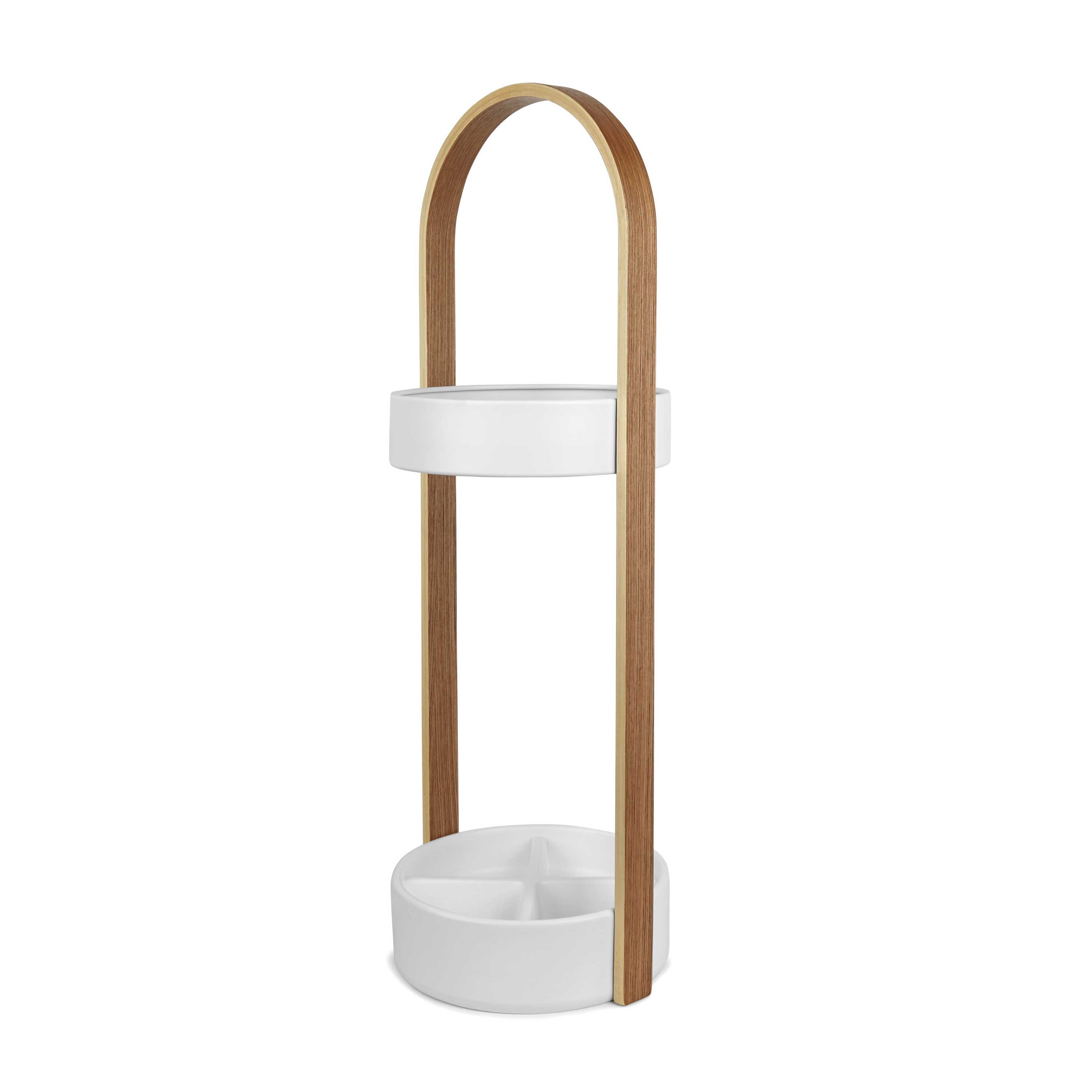 Porta Ombrelli Moderno Con Vasca Raccolta Acqua - Capacità 15 Ombrelli - Bianco - 5