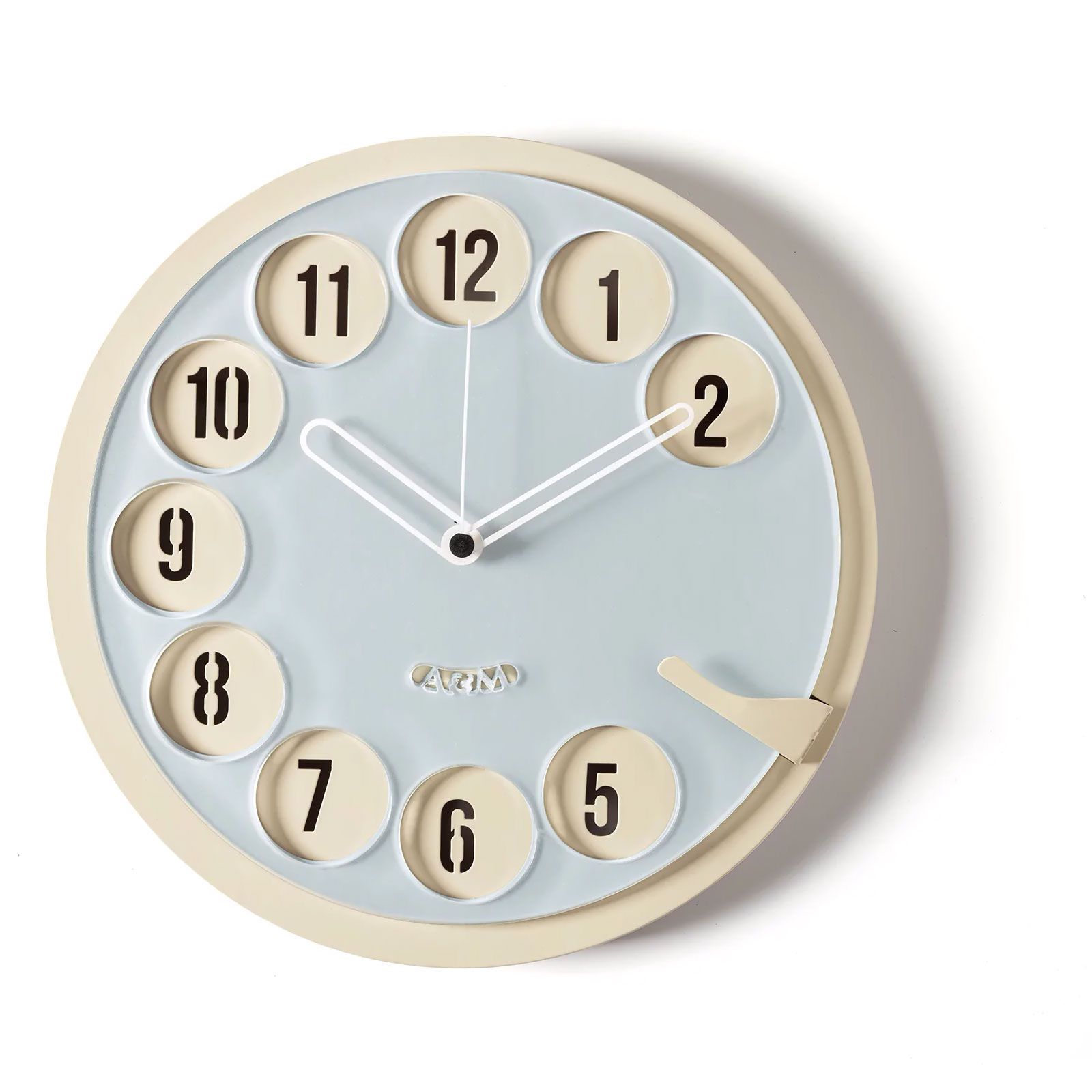 Orologio da parete rotondo in metallo con struttura in legno 30 cm