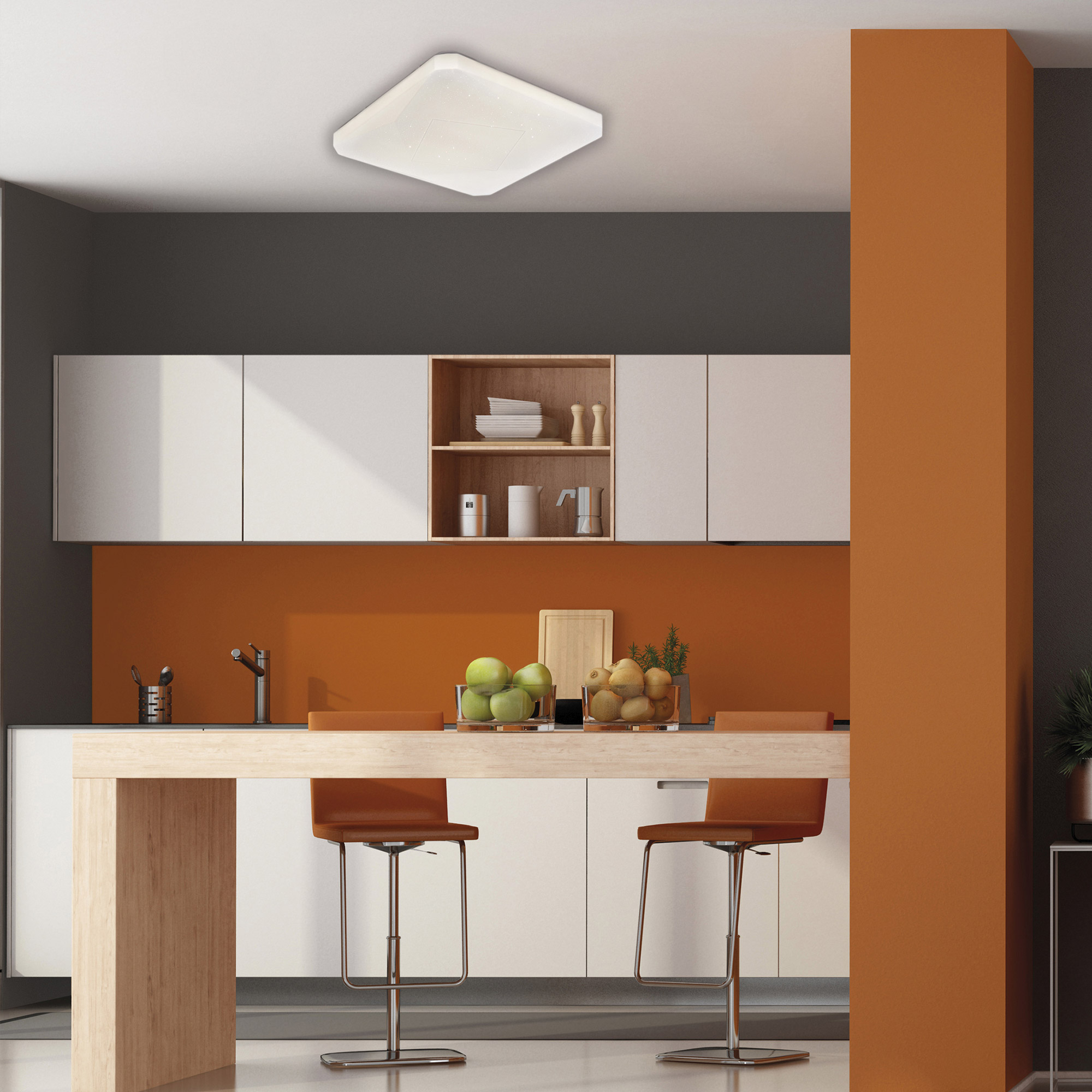 LEDKIA LIGHTING Plafoniera LED Quadrata 24W 300x300mm - Bianco Freddo 6000K Per Soffitto