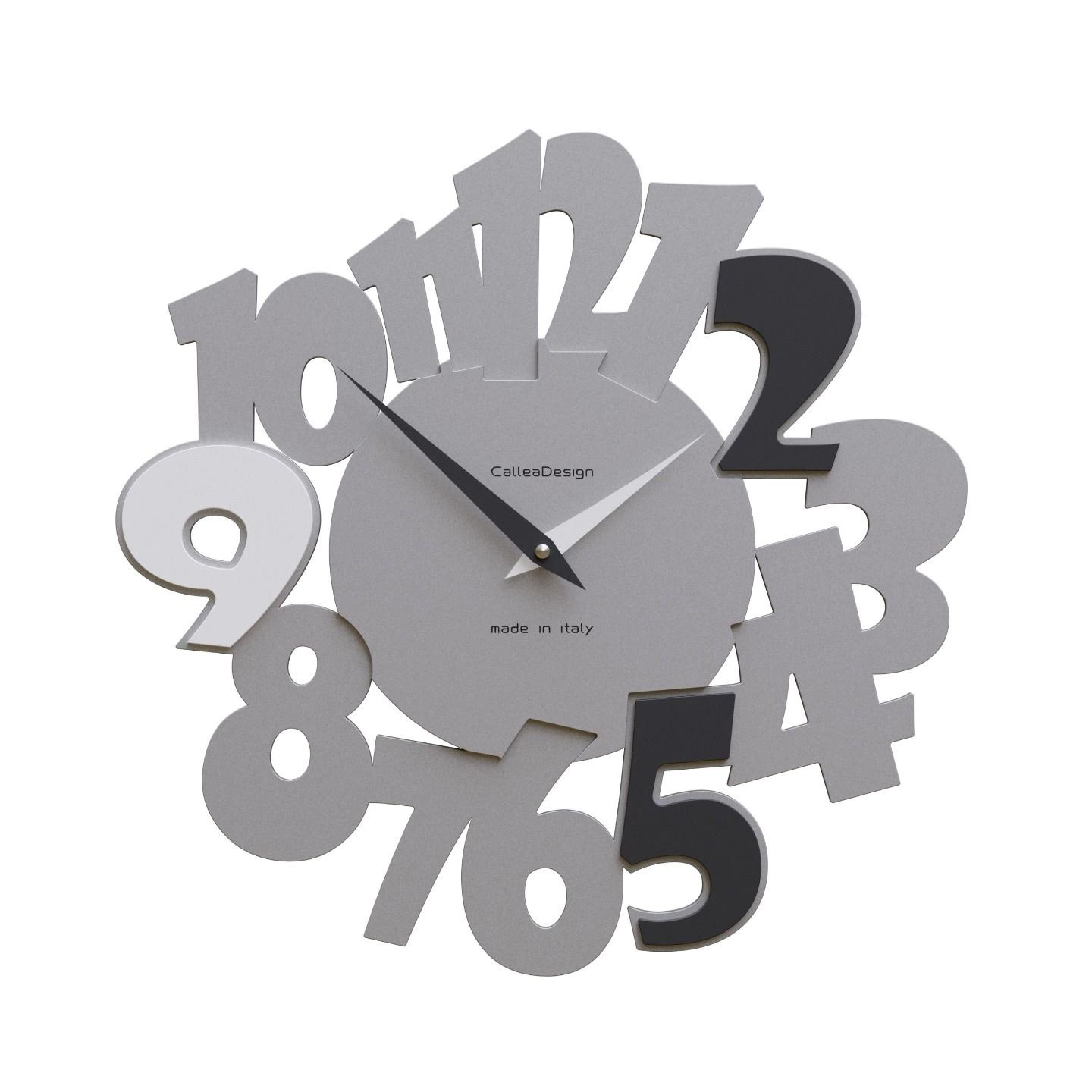 Orologio Da Parete Verticale Floreale MAZZOLA LUCE - Legno Grigio 80x40 Cm, Made In Italy