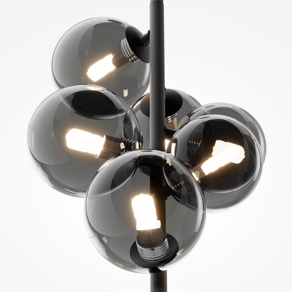 Lampada A Sospensione Moderna MAYTONI Nostalgia - 2 Luci Con Paralumi In Vetro Bianco E Struttura Nero/Oro - 2xE14