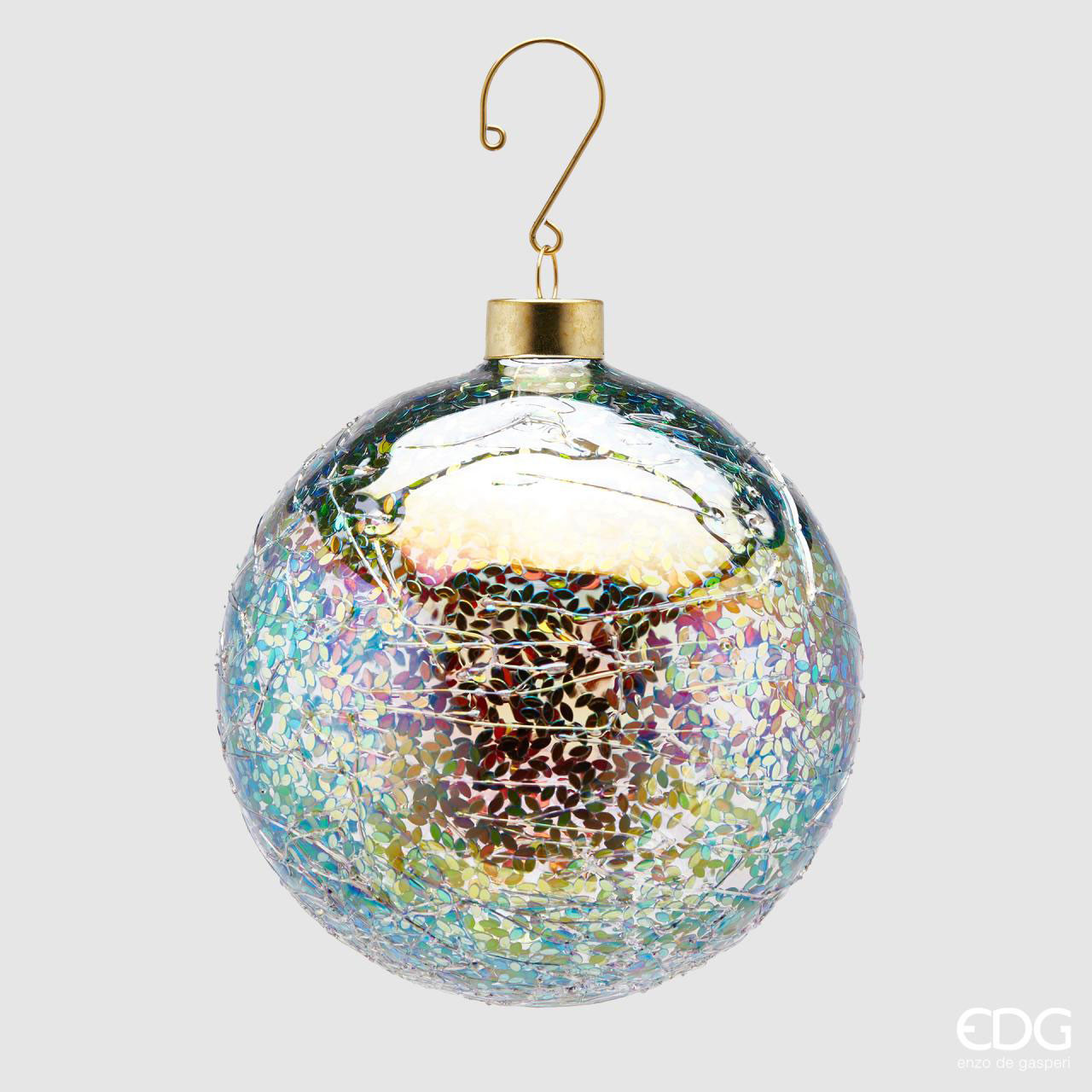 VITBIS - Palline di Natale in vetro, 12 cm, soffiate a bocca, decorate