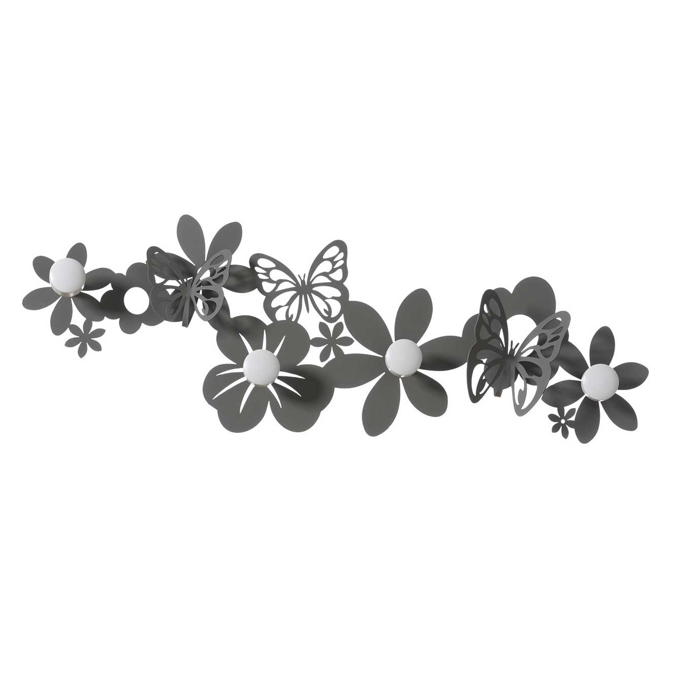Arti & Mestieri Appendiabiti Mamma Gatta Design Ferro 45x23 Cm Fango, 100% Made In Italy