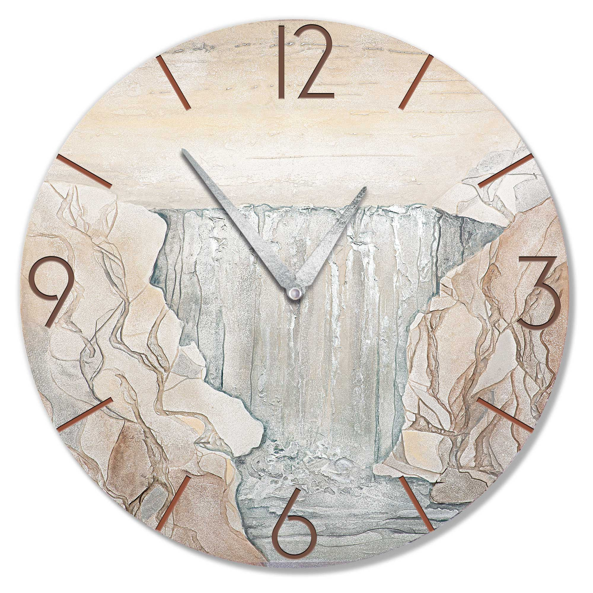 Mnsruu Stella Marina Bianca su Orologio da Parete Rotondo Blu, Pittura A Olio Non Ticchettante Silenziosa per La Camera da Letto Soggiorno Home Office School Decor