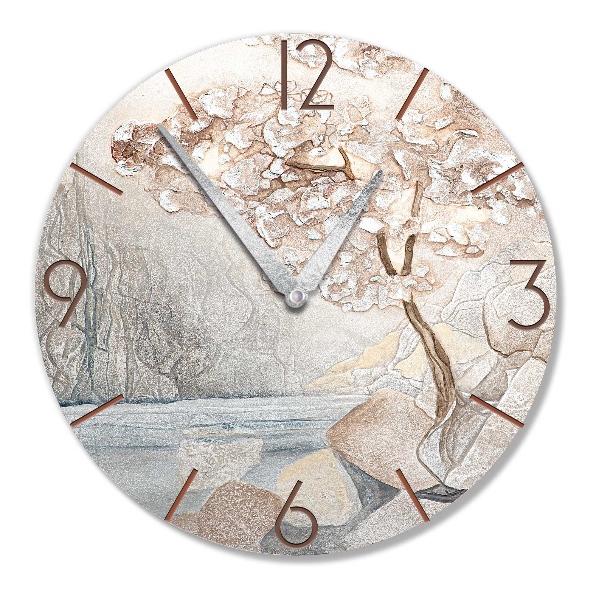 Orologio Da Parete Rotondo MONTOJ 20x20 Cm Con Doppia Sveglia - Stile Africano, Movimento Silenzioso