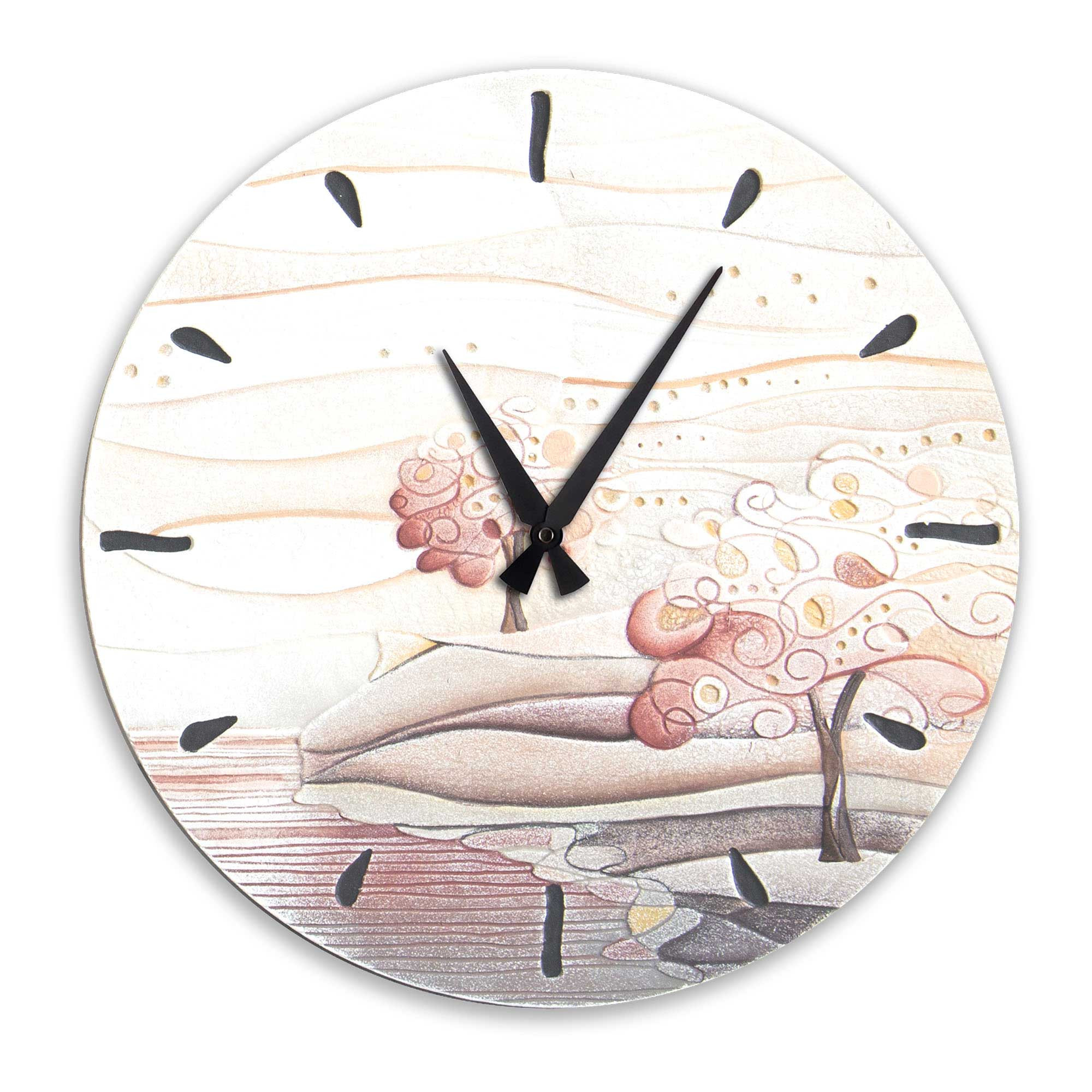 Mnsruu Orologio Da Parete Rotondo 24 Cm - Design Moderno Con Macchie Decorative, Funzionamento Silenzioso, Leggero In Acrilico Per Camera E Ufficio