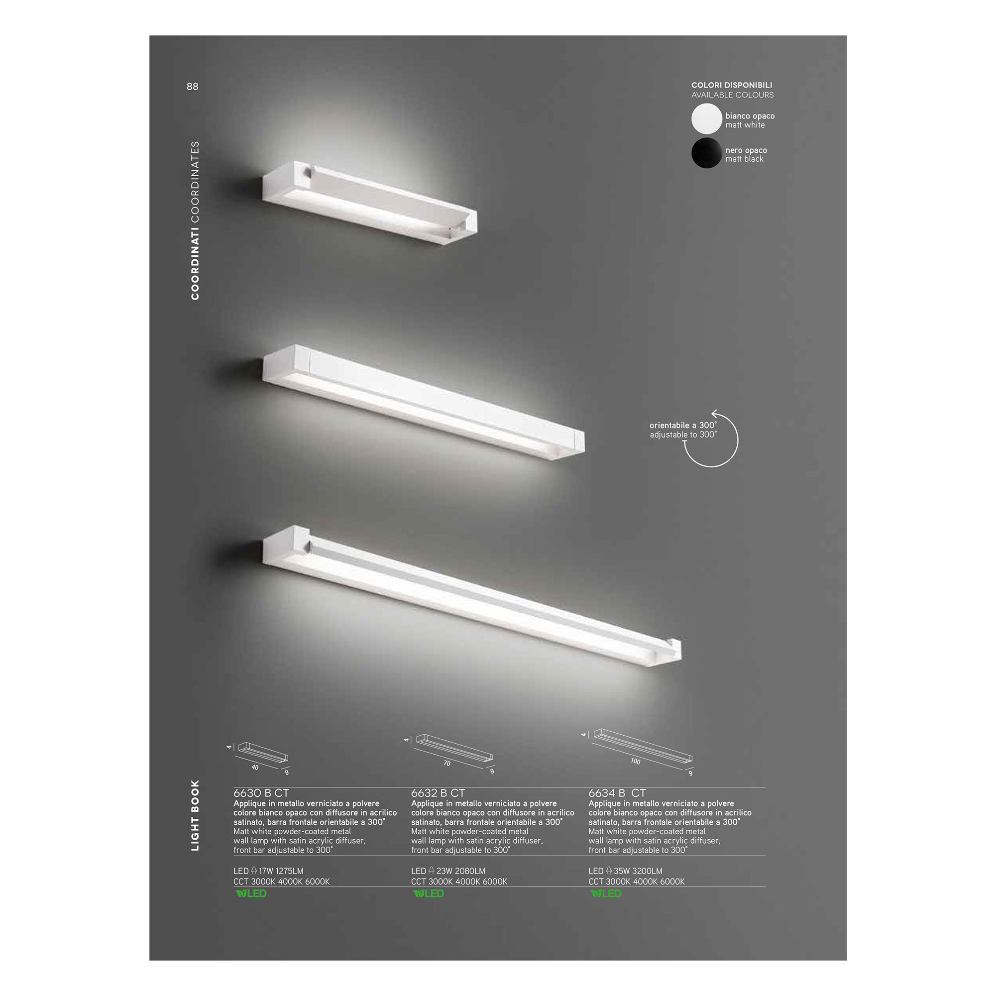 Applique Da Parete LED Orientabile 330° Perenz, 40cm, 17W, 1275 Lumen, Colore Regolabile 3000K-6000K - Perfetta Per Soggiorno Moderno