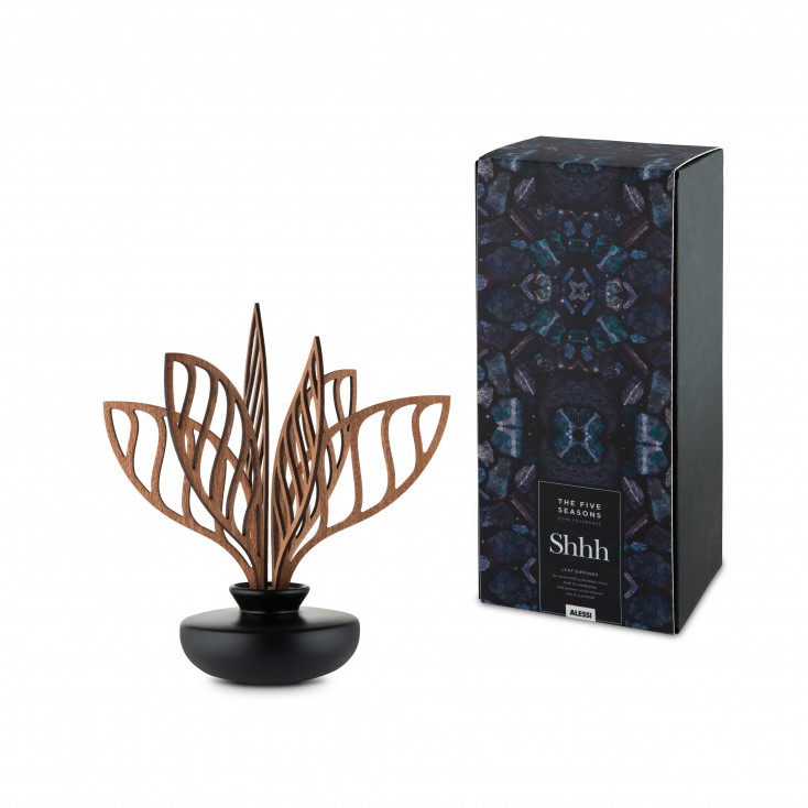 Diffusore a foglie per ambiente in porcellana foglie in mogano fragranza "Shhh"