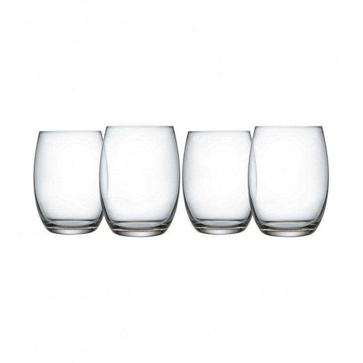 Set Di 4 Bicchieri Long Drink In Cristallo 375 Ml - Bianco E Rame, Lavabili In Lavastoviglie, Made In Germany