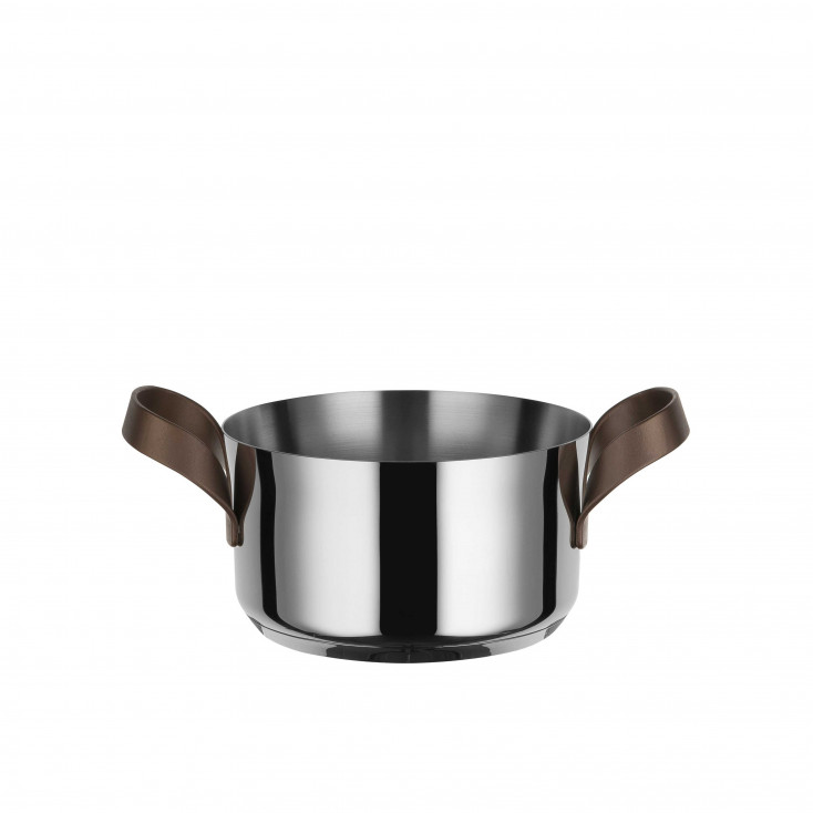 Casseruola a due manici in acciaio inossidabile con fondo magnetico diametro 16"