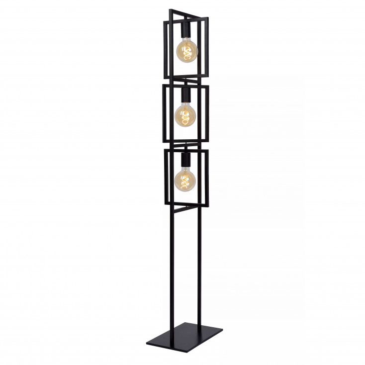 Piantana a 3 lampadine con struttura in metallo dalle linee moderne ed eleganti