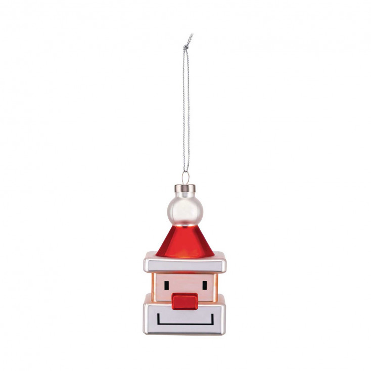 Decorazione natalizia in vetro soffiato "Santa Cube"