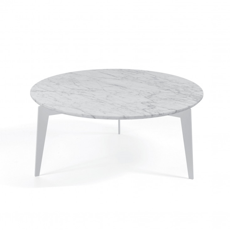 Tavolino da salotto ovale grande con ripiano in marmo