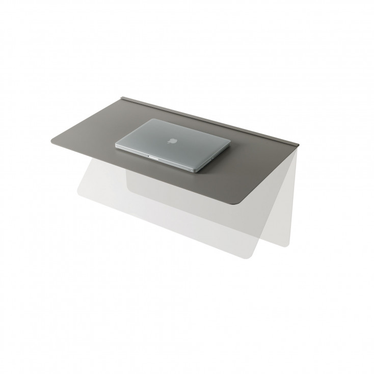 Scrivania da parete moderna struttura in acciaio e piano richiudibile in legno