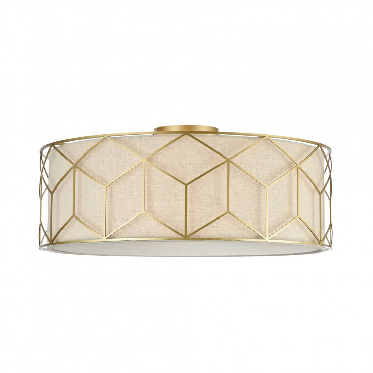 Lampada da Soffitto in stile classico con paralume in lino grande