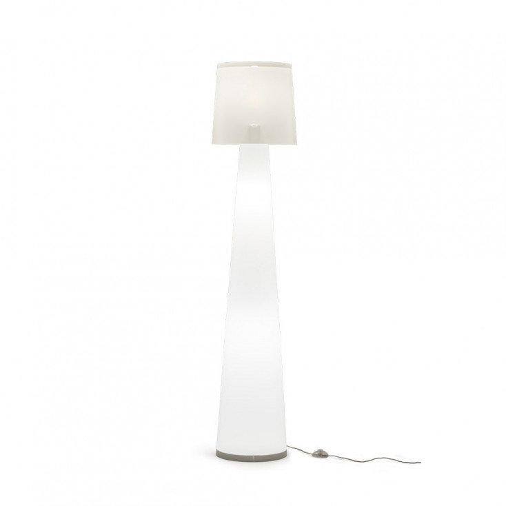 Piantana alta con base in metallo e diffusore in PVC con 3 luci