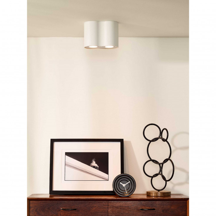 Faretto rotondo struttura moderna in alluminio con doppio diffusore orientabile