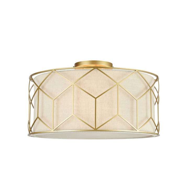 Lampada da Soffitto in stile classico con paralume in lino piccola