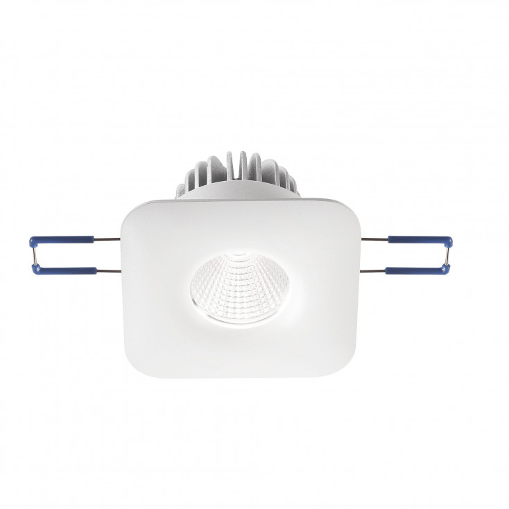Faretto da incasso quadrato con struttura in alluminio e lampada a LED