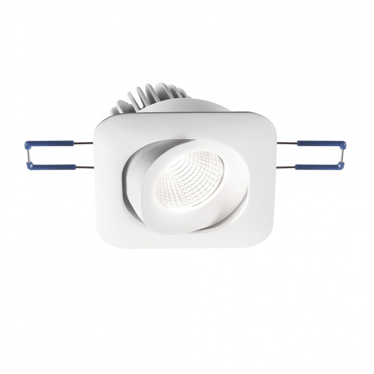 Faretto da incasso quadrato orientabile struttura in alluminio e lampada LED