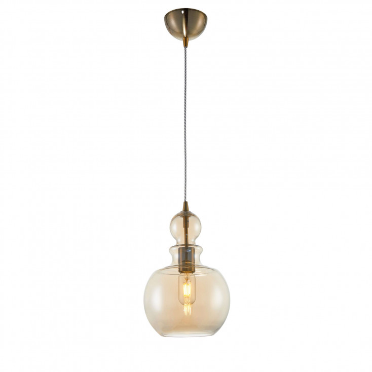 Lampada a sospensione moderna in metallo e diffusore in vetro