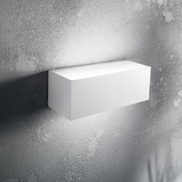 Applique da parete biemissione per esterni/interni piccola in alluminio