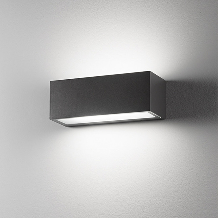 Applique da parete biemissione per esterni/interni grande in alluminio