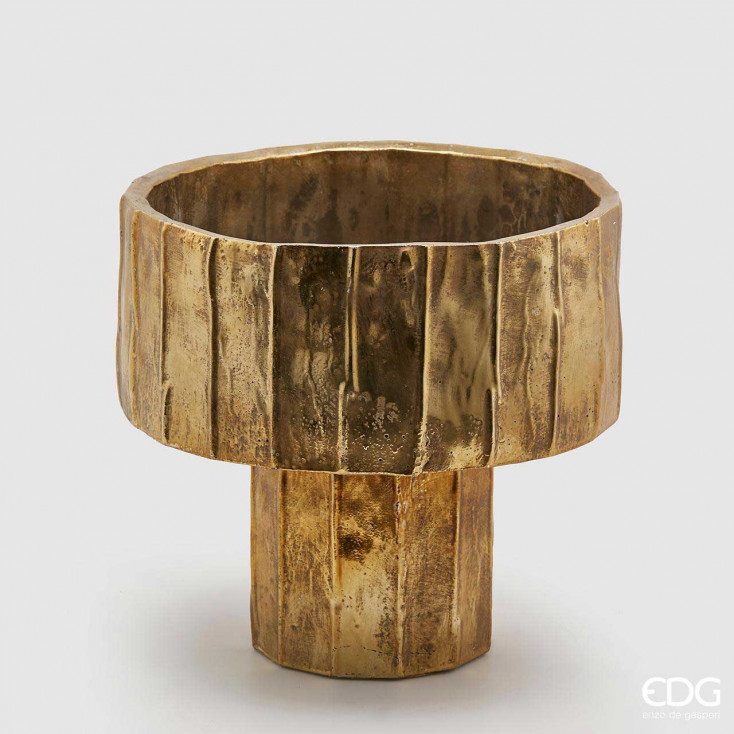 Decorazione natalizia Vaso rotondo grande scanalato con piede