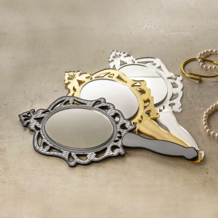 Specchetto con manico da bagno