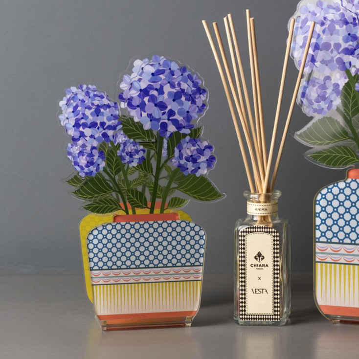 Profumatore per ambiente in plexiglass con bastoncini fragranza inclusa da 100ml
