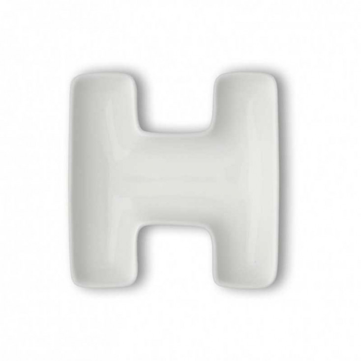 Antipastiera in porcellana con lettera H