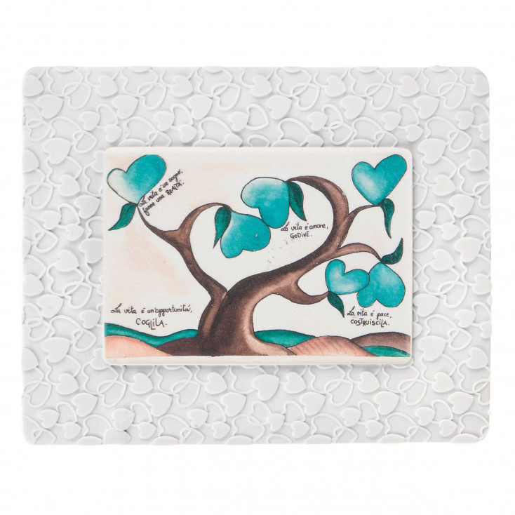 Bomboniera Vari Eventi - Quadretto piccolo con albero della vita verde