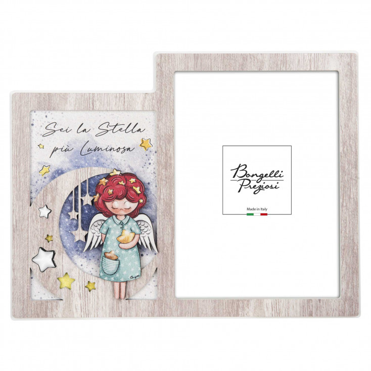 Bomboniera per Nascita - Portafoto Angeli dei Sogni con stelline Femmina