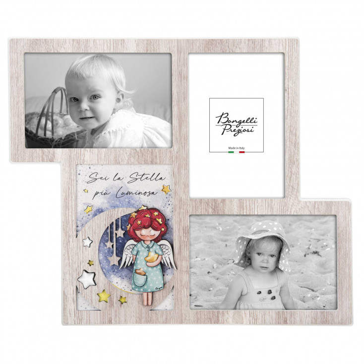Bomboniera Nascita - Portafoto Angeli dei Sogni con le stelline Femmina
