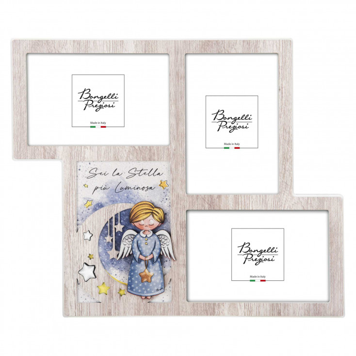Bomboniera Nascita - Portafoto Angeli dei Sogni con le stelline Maschio