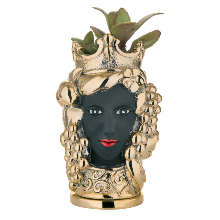 Testa di moro femminile media decorata a mano in stile moderno