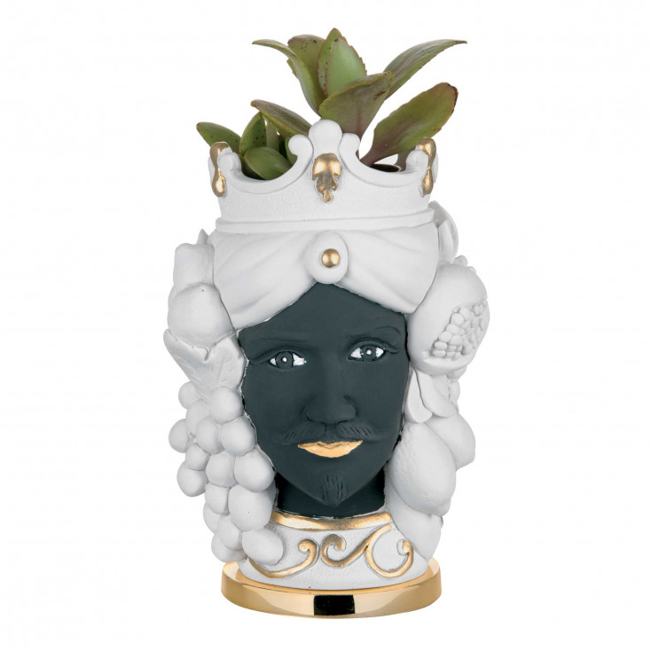 Testa di moro maschile media decorata a mano in stile moderno