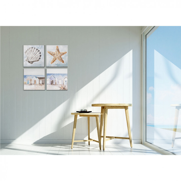 Set 2pz dipinto a mano per cucina con tema marino "Seafloor" 30x30