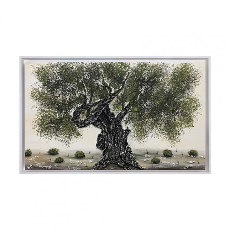 Quadro con paesaggio dipinto a mano su tela di cotone "Ulivo" 120x80