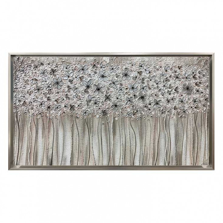 Quadro moderno dipinto a mano su tela in cotone "Bouquet" 130x70