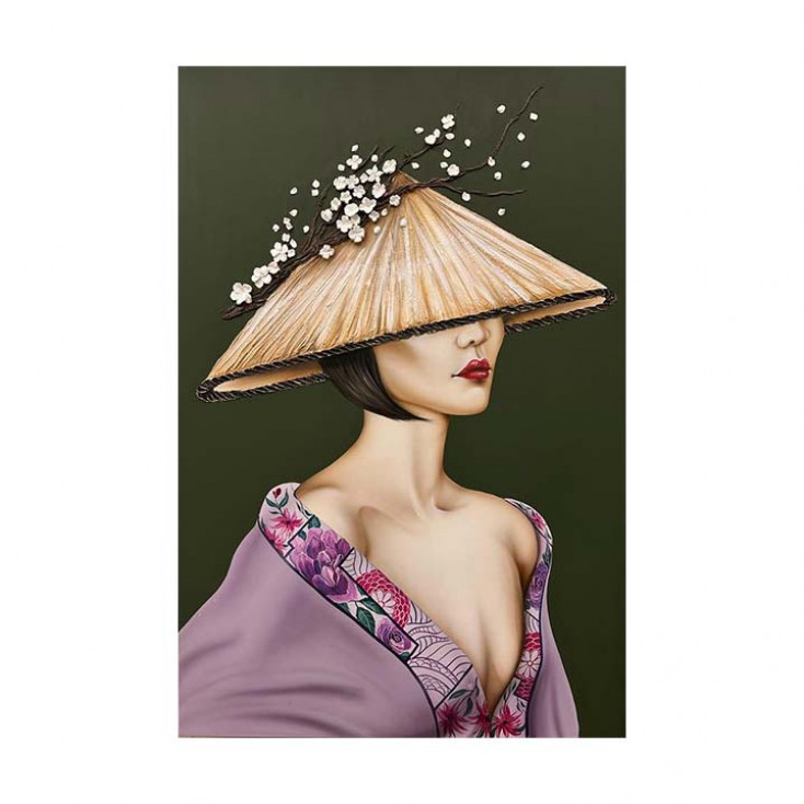 Quadro moderno figurativo dipinto a mano su tela "Tokyo" 100x150