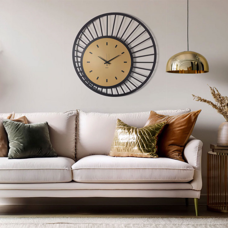 Orologio da parete rotondo in metallo dal design moderno