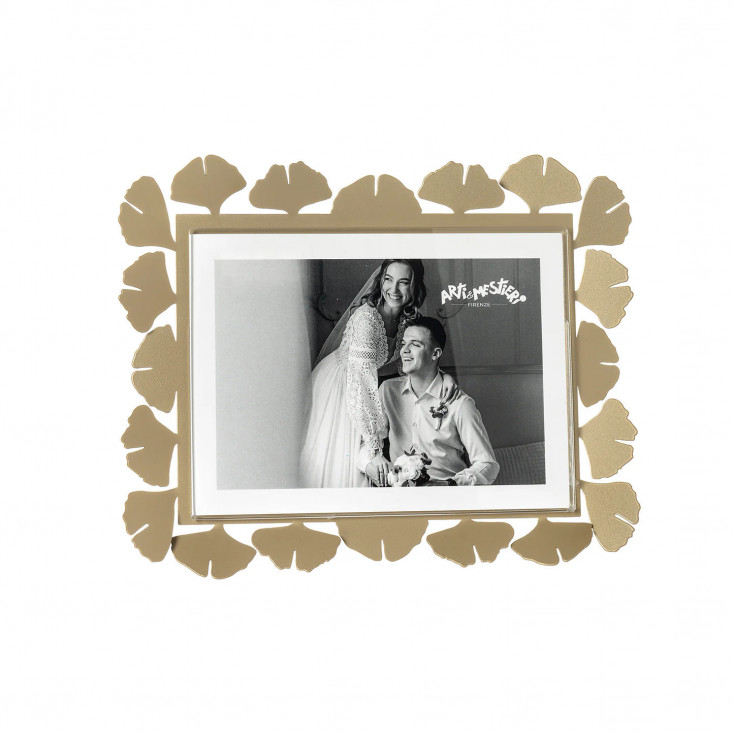 Portafoto piccolo orizzontale in metallo di design