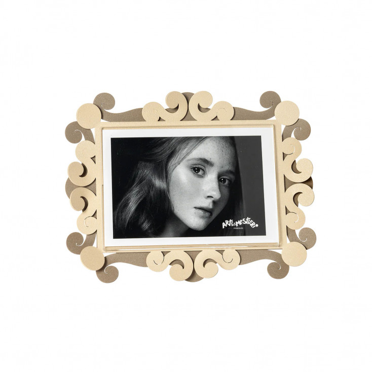 Portafoto piccolo orizzontale in metallo di design