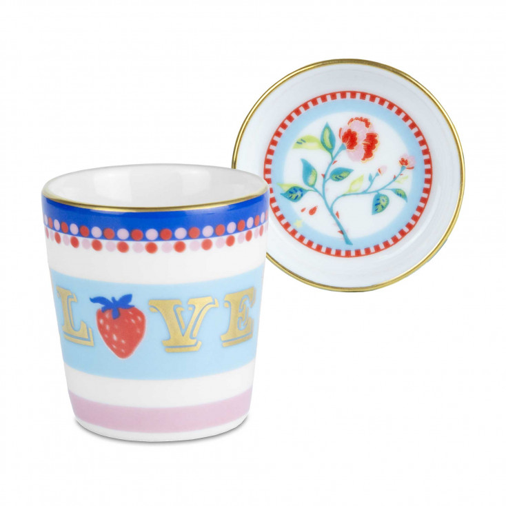 Tazzina da caffè con piattino in porcellana "Mano"