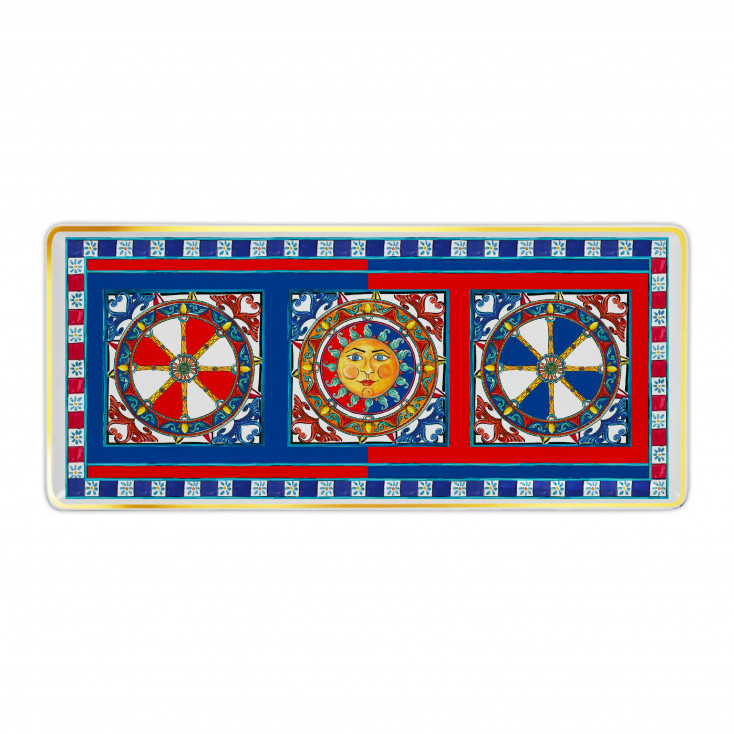 Vassoio rettangolare piccolo in porcellana dal design moderno ed elegante