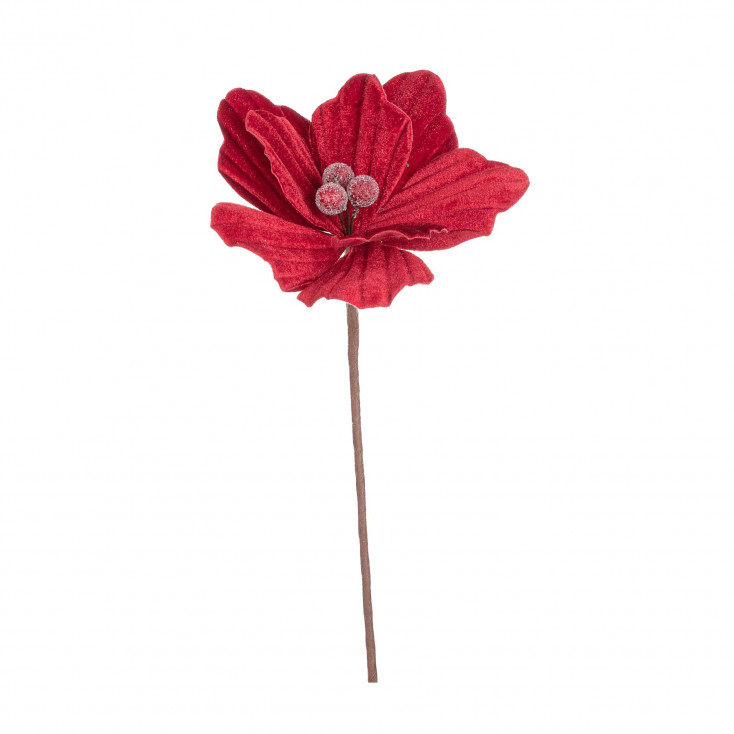 Piantina artificiale ramo di Poinsettia Ertemios