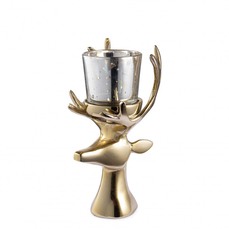 Porta candela con testa di renna