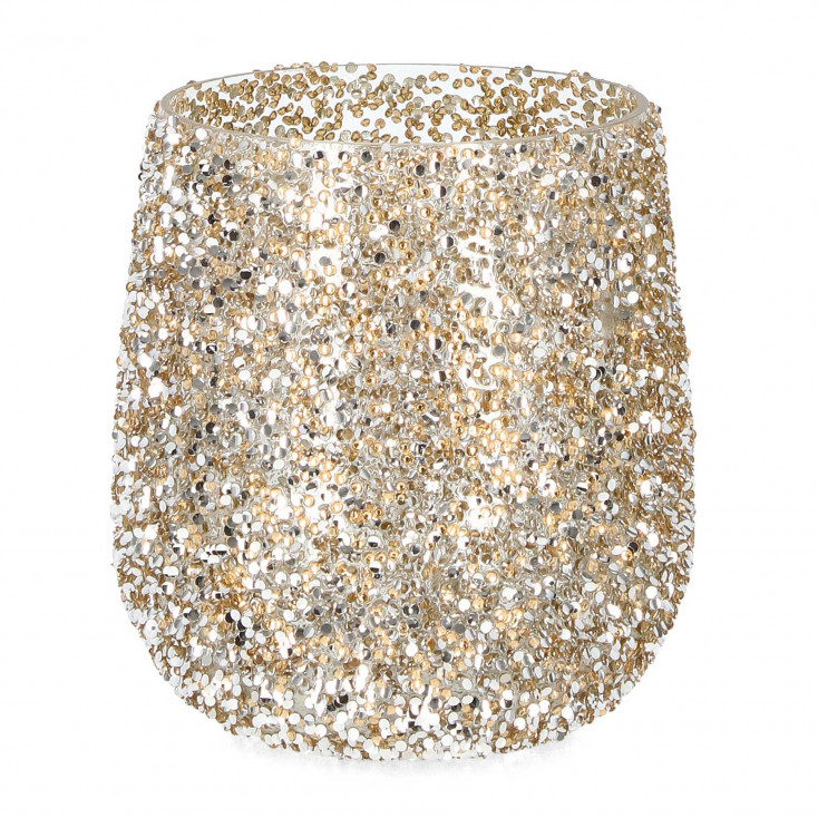 Portacandela con brillantini d.15