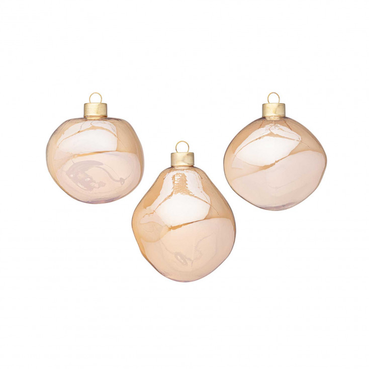 Set 3 pezzi palline per albero di natale organic d.8